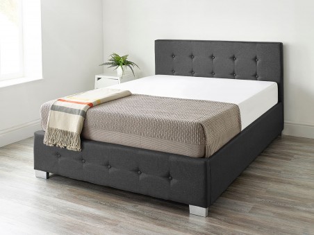 Storage Ottoman Bed Available in Linen Black fabric