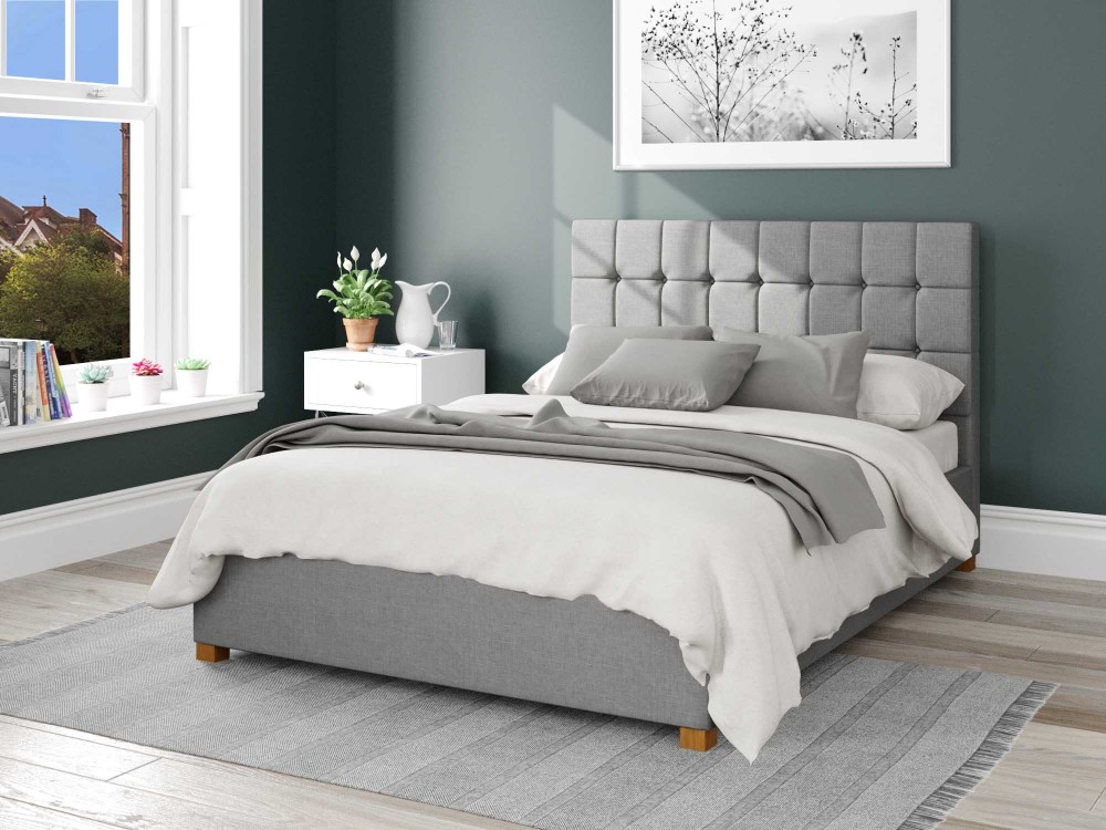 Sinatra Fabric Ottoman Bed 3ft Single Eire Linen - Grey