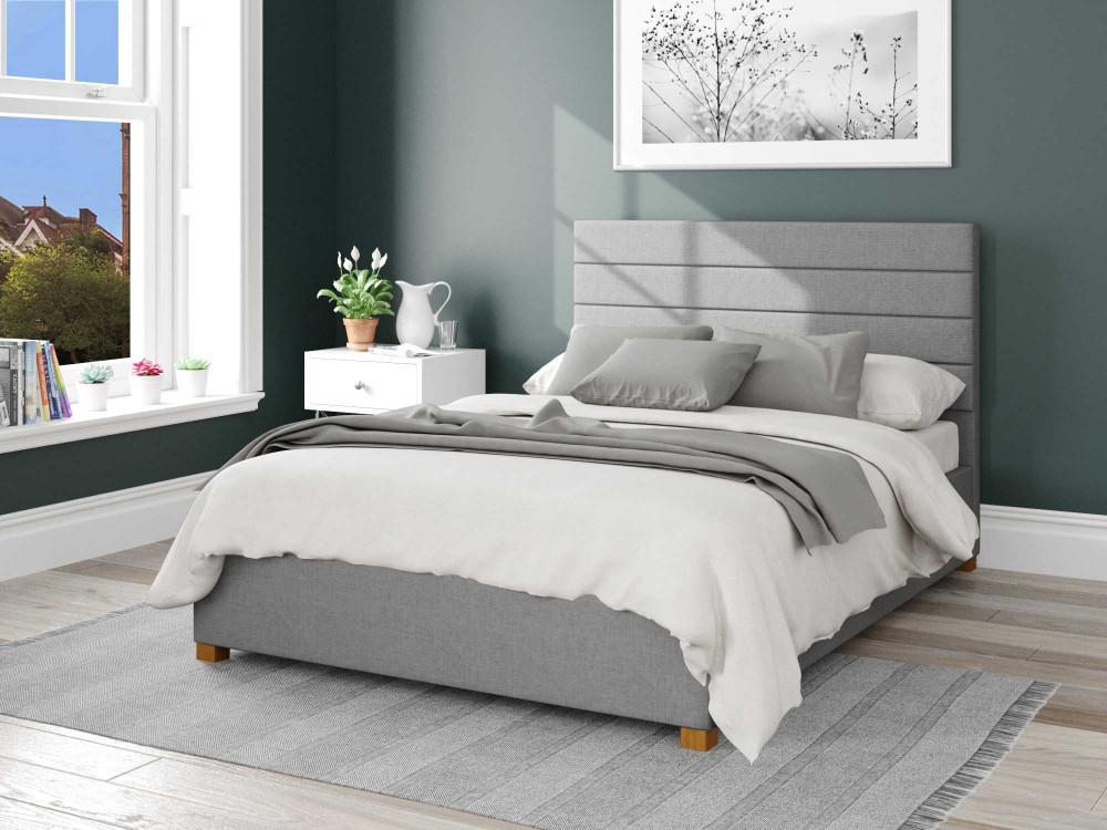 Kelly Upholstered Ottoman Bed 3ft Single Eire Linen - Grey