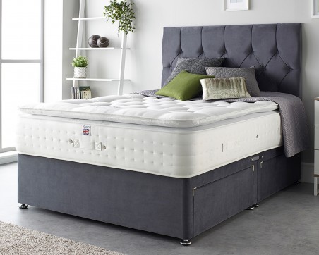 Cashmere 1000 Pocket Pillowtop Mattress on divan bed