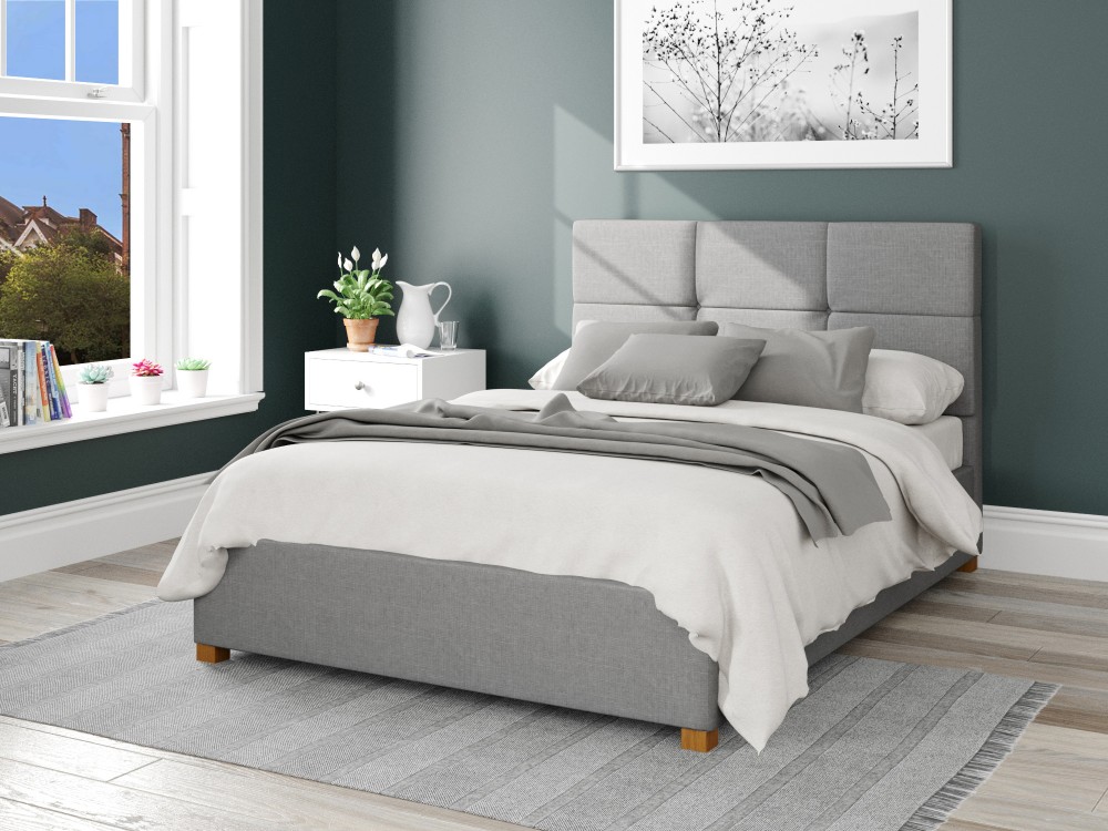 Caine Fabric Ottoman Bed 3ft Single Eire Linen - Grey