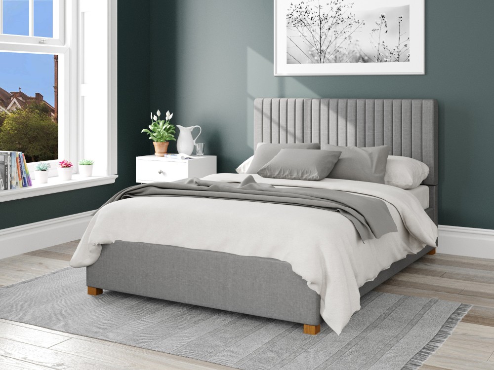 Grant Upholstered Ottoman Bed 3ft Single Eire Linen - Grey