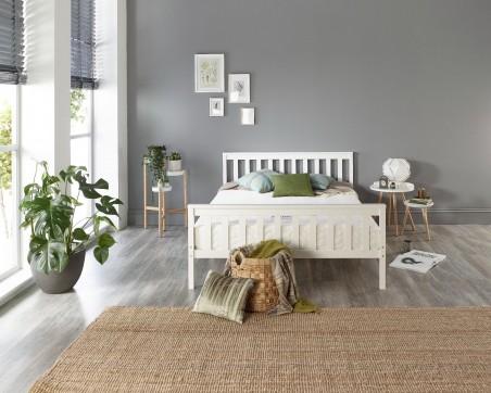 Solid Wood White Bed Frame - Single to Super King Sizes