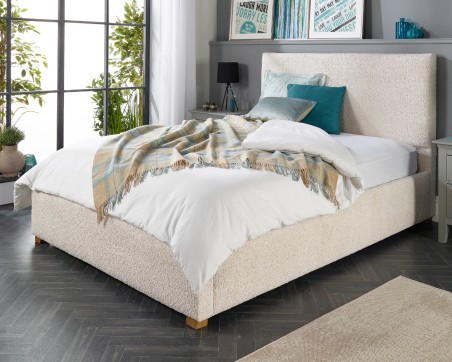 Aspire Bouclé Upholstered Garland Ottoman Bed Frame