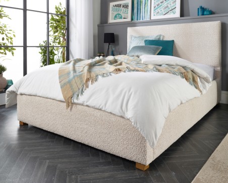 Aspire Bouclé Upholstered Garland Ottoman Bed Frame