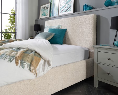 Aspire Bouclé Upholstered Garland Ottoman Bed Frame