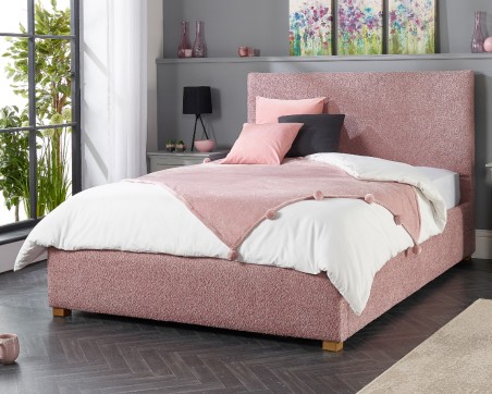 Aspire Bouclé Upholstered Garland Ottoman Bed Frame